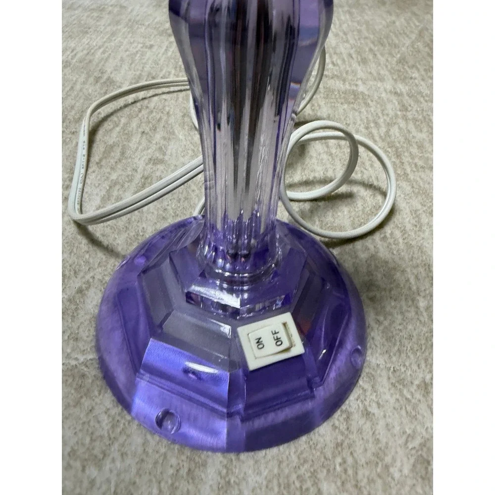 Vintage 2005 Purple Acrylic Lucite Table Lamp Base Y2K Retro Model L8115B